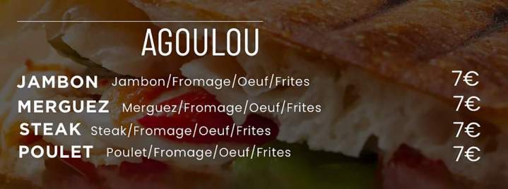 Menu Agoulou
